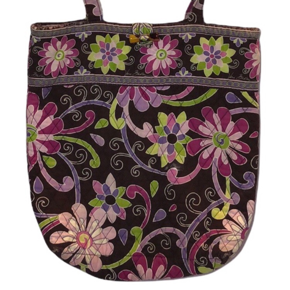 Vera Bradley Purple Punch pattern tote bag 14” long x 12.5 “ wide